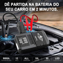 Auxiliar de Partida 12V e Compressor de Ar 150psi Portátil com Power Bank + Brinde especial